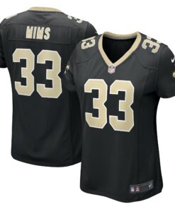 Women's New Orleans Saints Mims Black Game Jersey JS9119 nicesnker