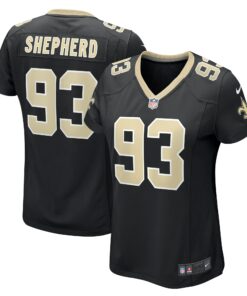 Women's New Orleans Saints Nathan Shepherd Black Game Jersey JS6629 nicesnker