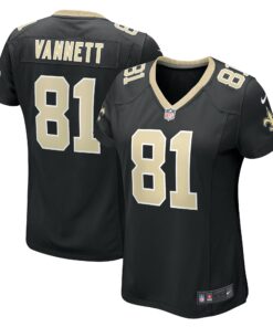 Women's New Orleans Saints Nick Vannett Black Game Jersey JS2249 nicesnker