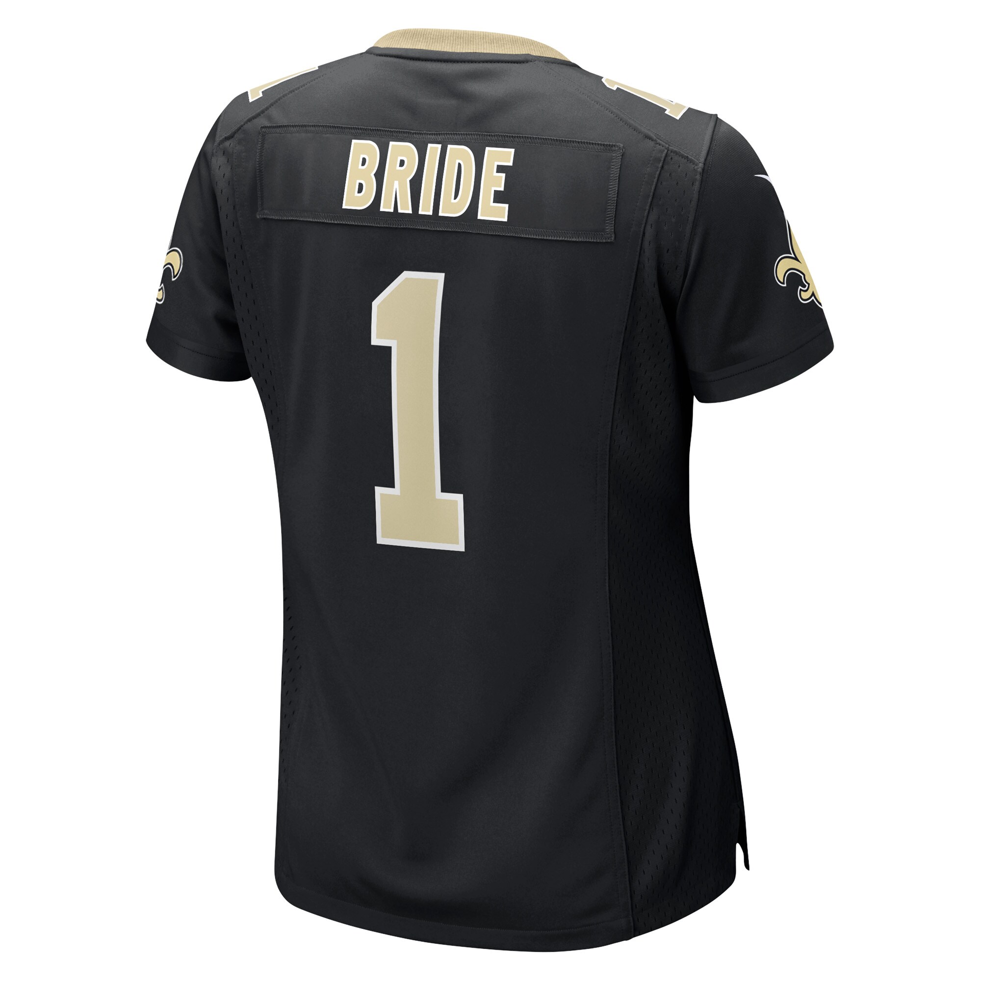 Women's New Orleans Saints Number 1 Bride Black Game Jersey JS7664 nicesnker - Image 3