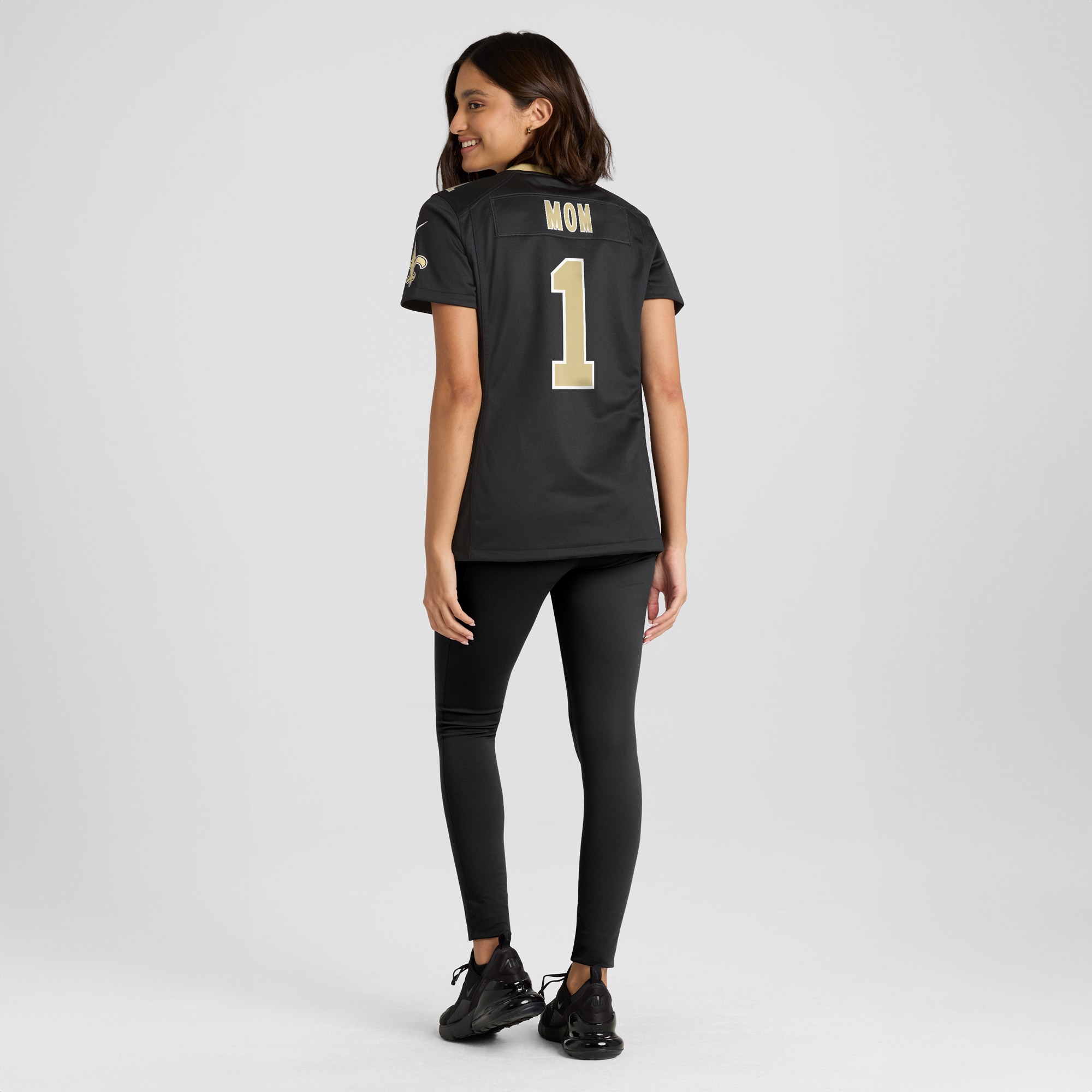 Women's New Orleans Saints Number 1 Mom Black Game Jersey JS7308 nicesnker - Image 5