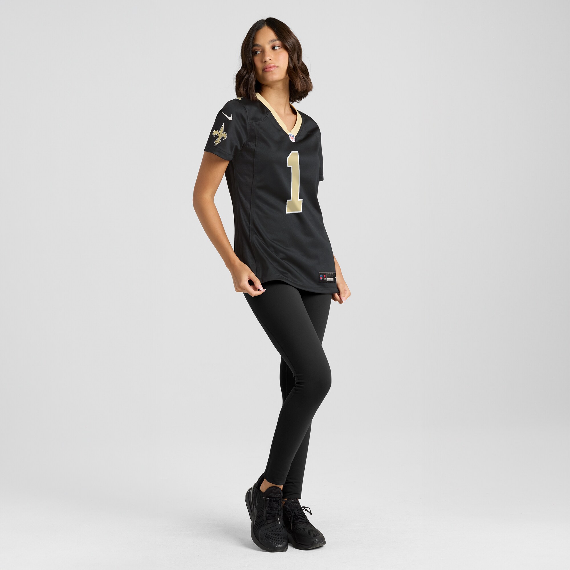 Women's New Orleans Saints Number 1 Mom Black Game Jersey JS7308 nicesnker - Image 4