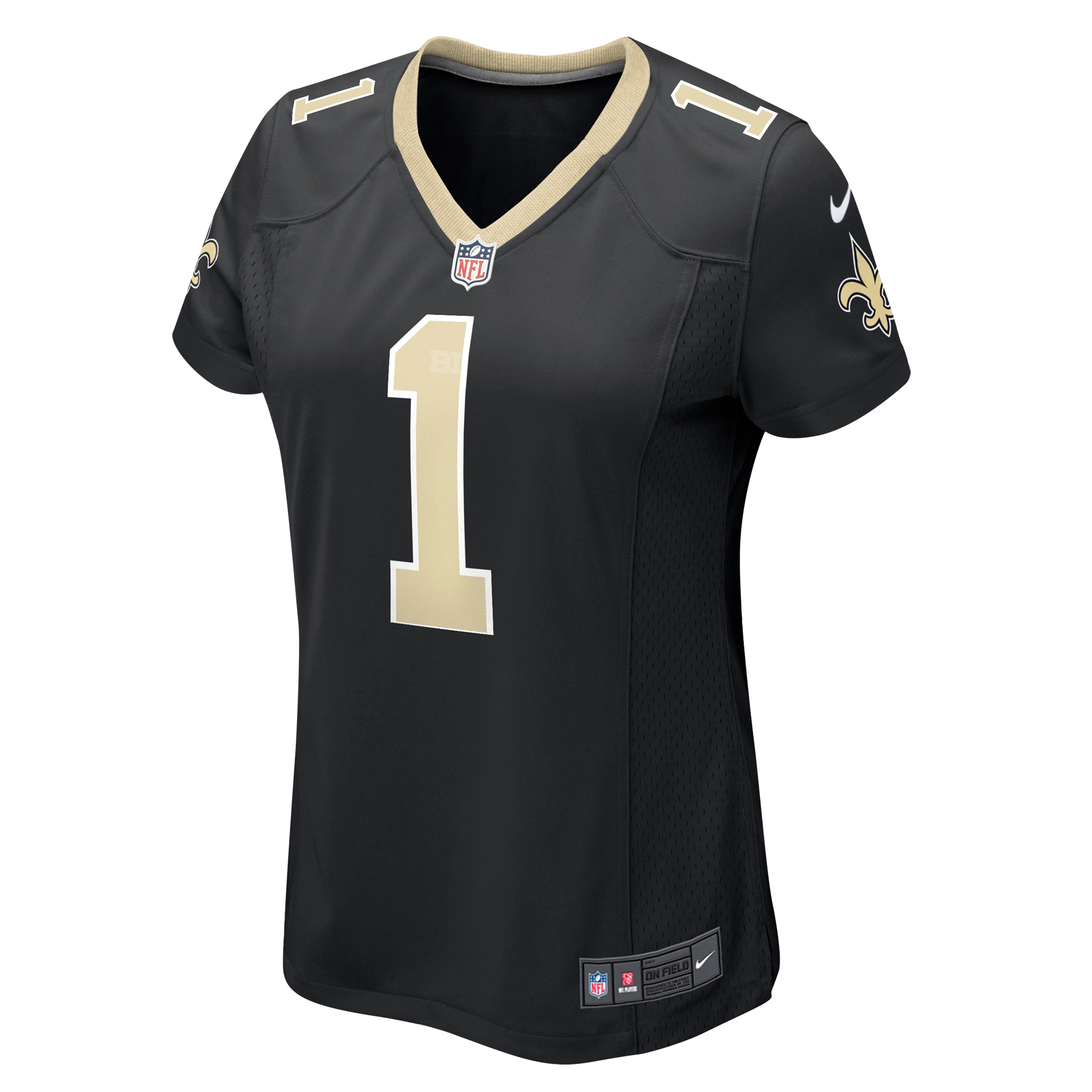 Women's New Orleans Saints Number 1 Mom Black Game Jersey JS7308 nicesnker - Image 2
