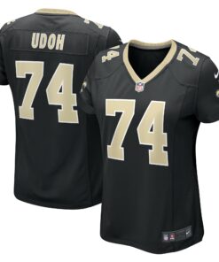 Women's New Orleans Saints Olisaemeka Udoh Black Game Jersey JS4871 nicesnker