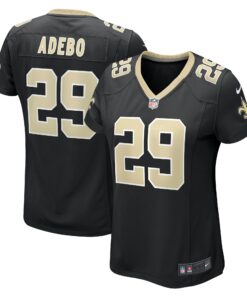 Women's New Orleans Saints Paulson Adebo Black Game Jersey JS6631 nicesnker