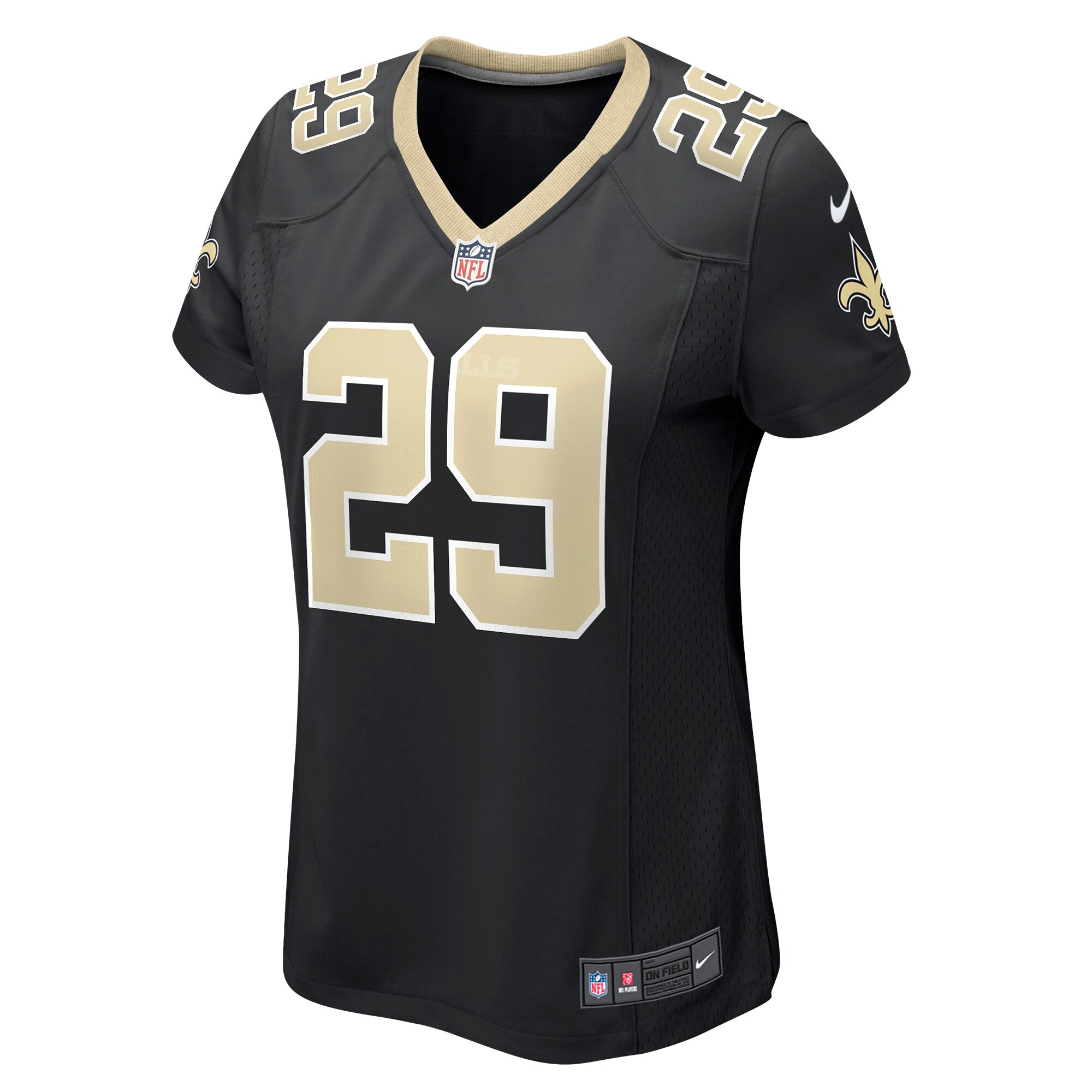 Women's New Orleans Saints Paulson Adebo Black Game Jersey JS6631 nicesnker - Image 2