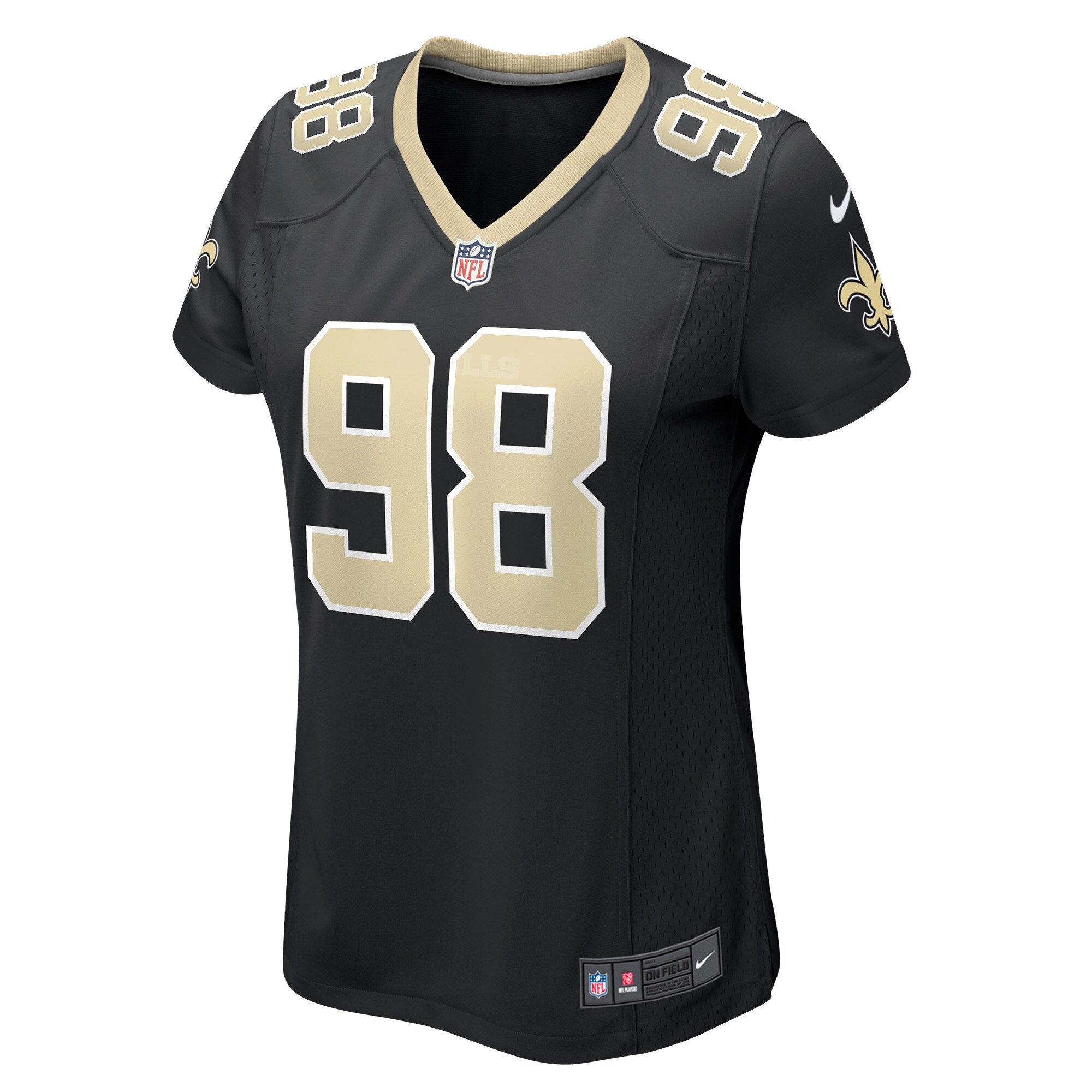 Women's New Orleans Saints Payton Turner Black Game Jersey JS3747 nicesnker - Image 2