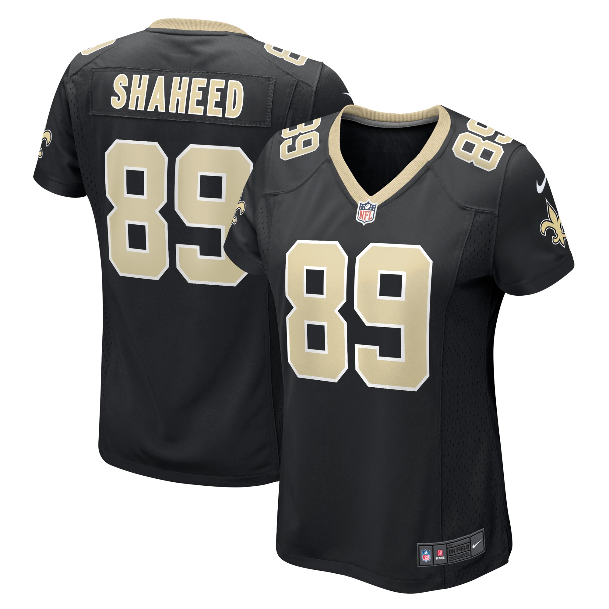 Women's New Orleans Saints Rashid Shaheed Black Game Player Jersey JS1636 nicesnker