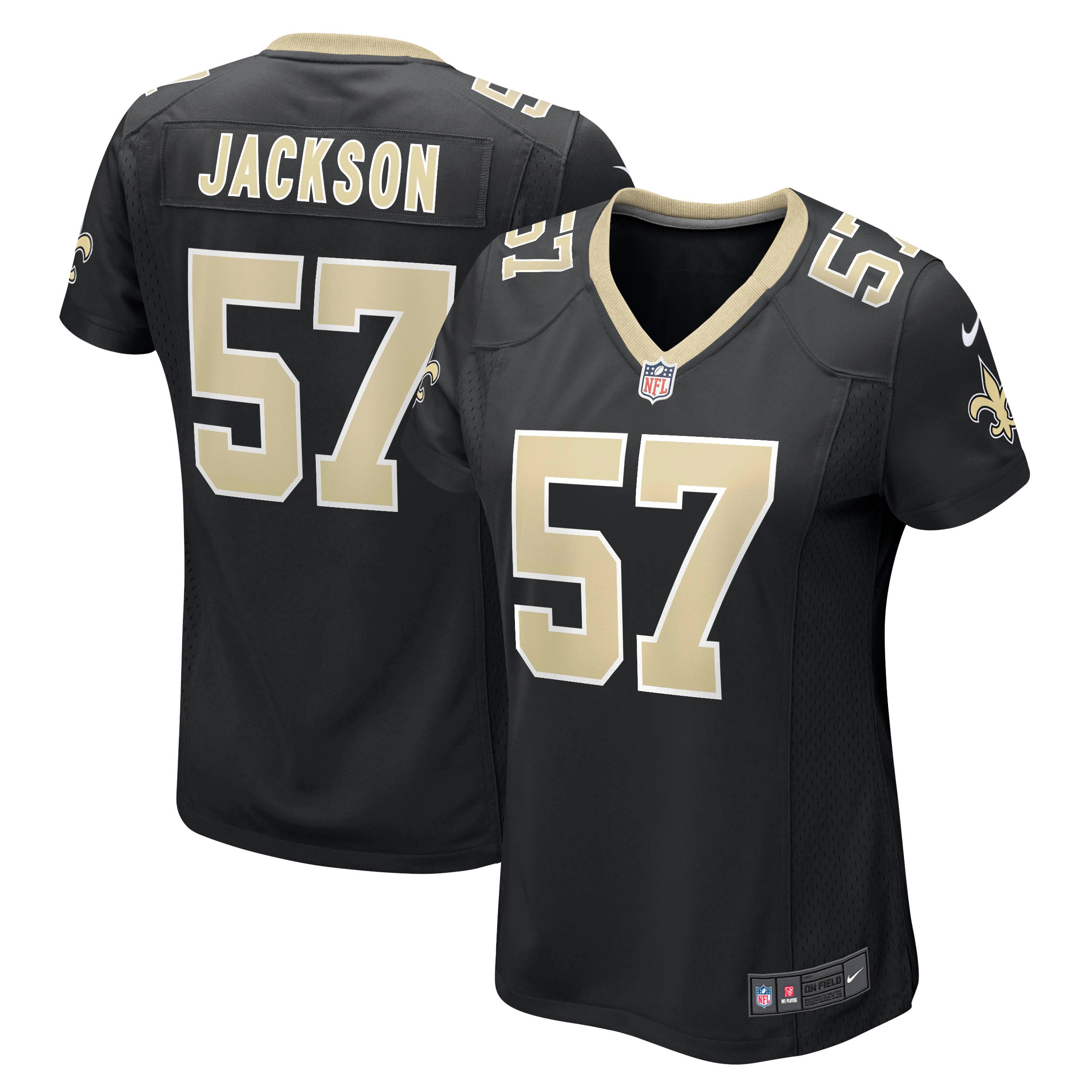 Women's New Orleans Saints Rickey Jackson Black Retired Player Jersey JS4295 nicesnker