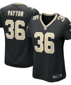 Women's New Orleans Saints Rico Payton Black Game Jersey JS9603 nicesnker