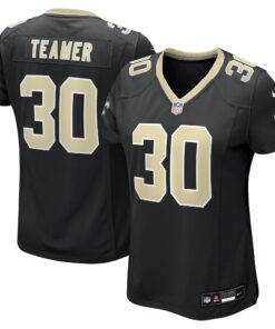 Women's New Orleans Saints Roderic Teamer Black Game Jersey JS9359 nicesnker