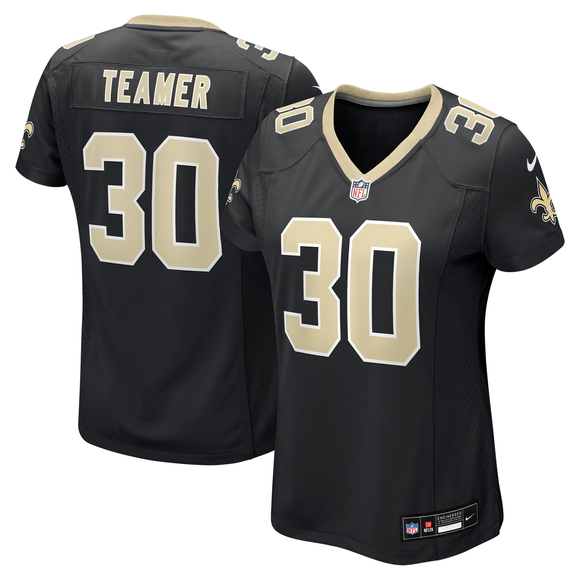 Women's New Orleans Saints Roderic Teamer Black Game Jersey JS9359 nicesnker