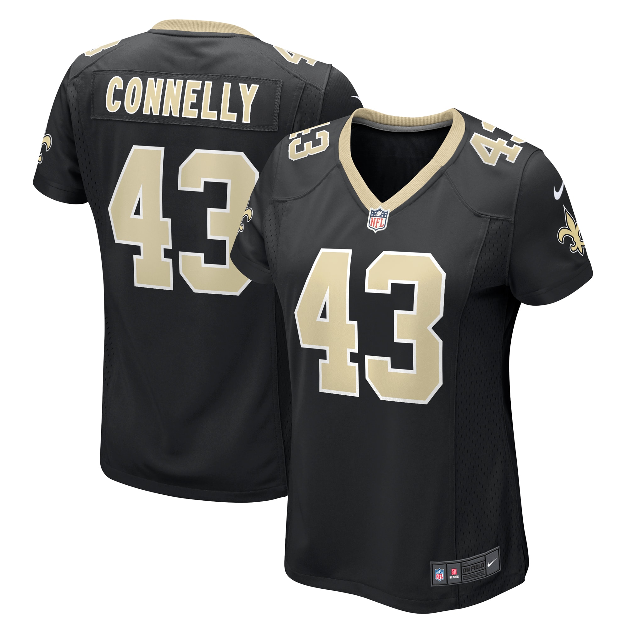 Women's New Orleans Saints Ryan Connelly Black Team Game Jersey JS8141 nicesnker