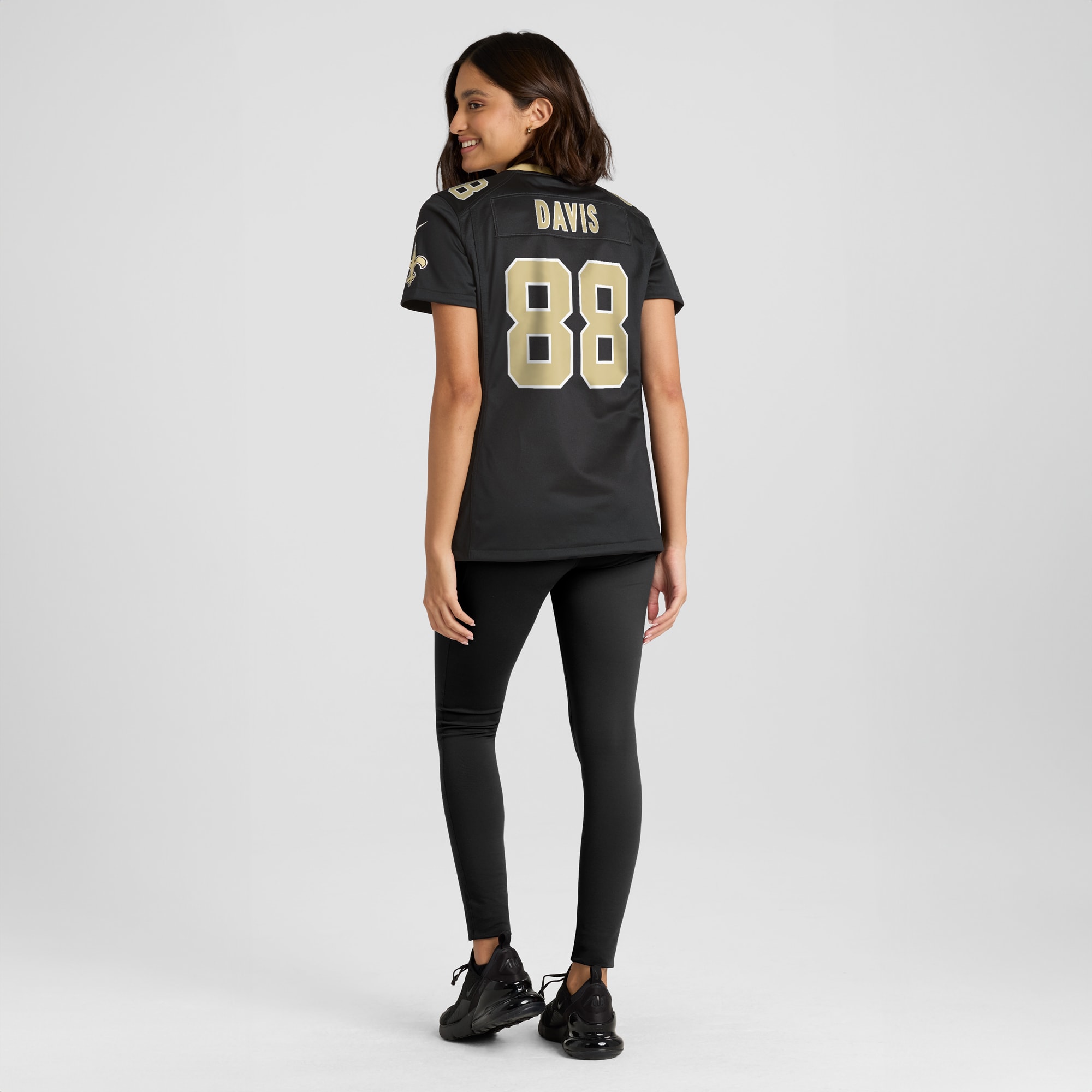 Women's New Orleans Saints Shaquan Davis Black Game Jersey JS8728 nicesnker - Image 5