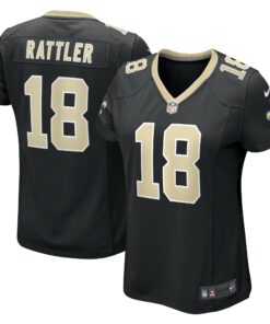 Women's New Orleans Saints Spencer Rattler Black Game Jersey JS9763 nicesnker