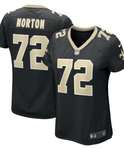 Women's New Orleans Saints Storm Norton Black Game Jersey JS5484 nicesnker