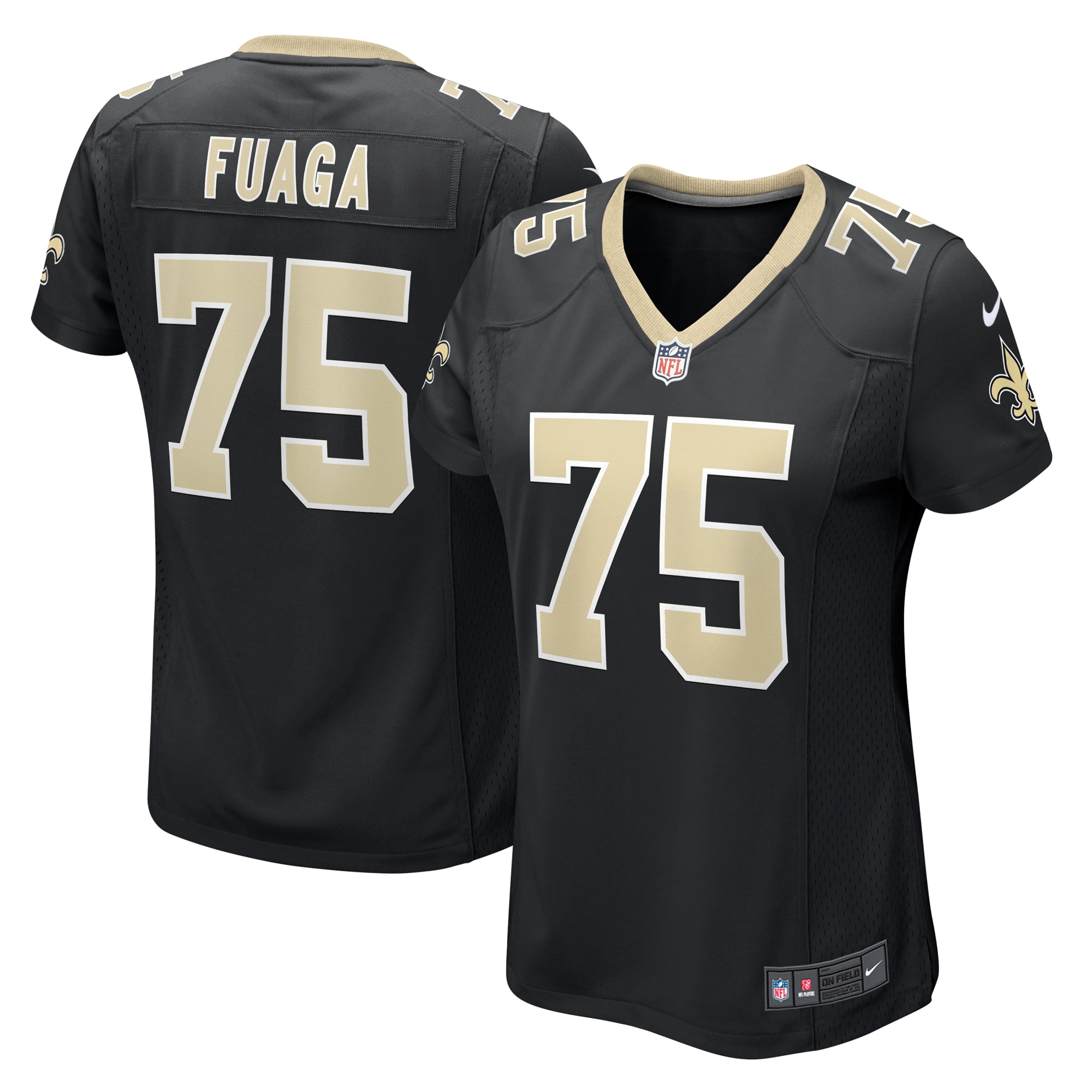 Women's New Orleans Saints Taliese Fuaga Black Game Jersey JS1506 nicesnker