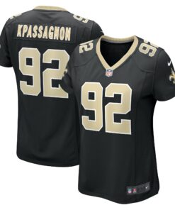 Women's New Orleans Saints Tanoh Kpassagnon Black Game Player Jersey JS8720 nicesnker