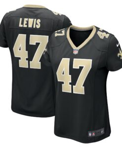 Women's New Orleans Saints Terrell Lewis Black Game Jersey JS4466 nicesnker