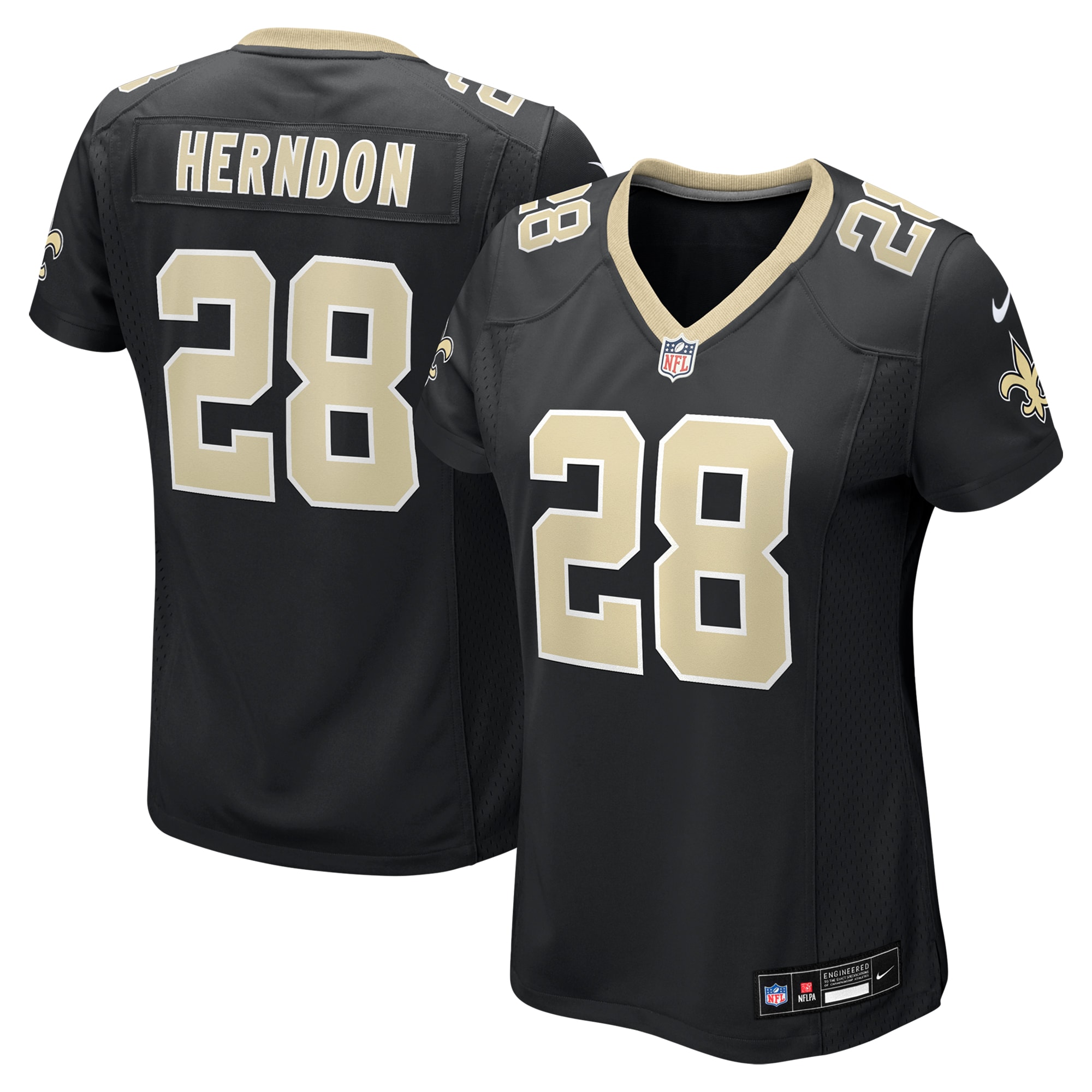 Women's New Orleans Saints Tre Herndon Black Game Jersey JS9568 nicesnker