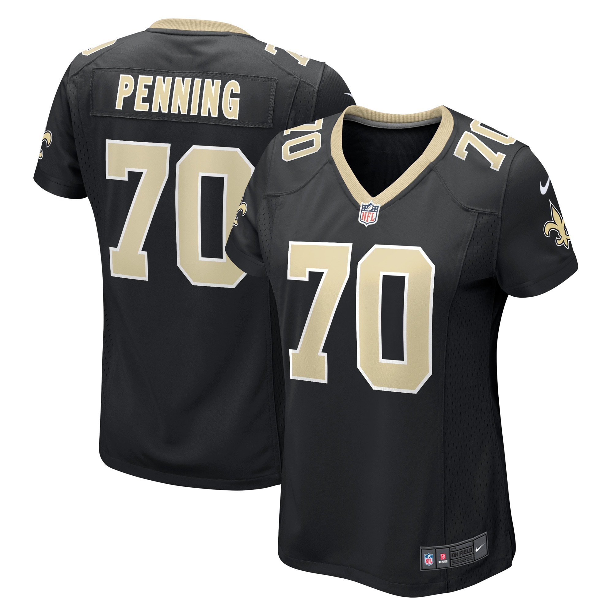 Women's New Orleans Saints Trevor Penning Black Game Player Jersey JS8785 nicesnker