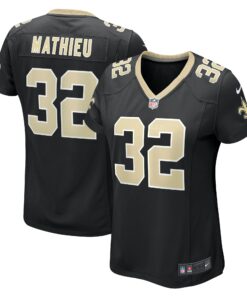 Women's New Orleans Saints Tyrann Mathieu Black Player Jersey JS5723 nicesnker