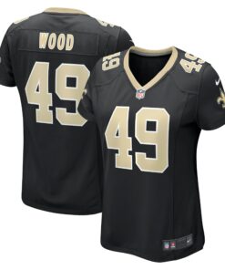 Women's New Orleans Saints Zach Wood Black Game Jersey JS6715 nicesnker
