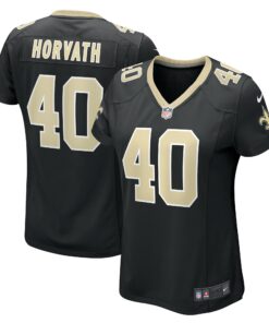 Women's New Orleans Saints Zander Horvath Black Game Jersey JS1423 nicesnker