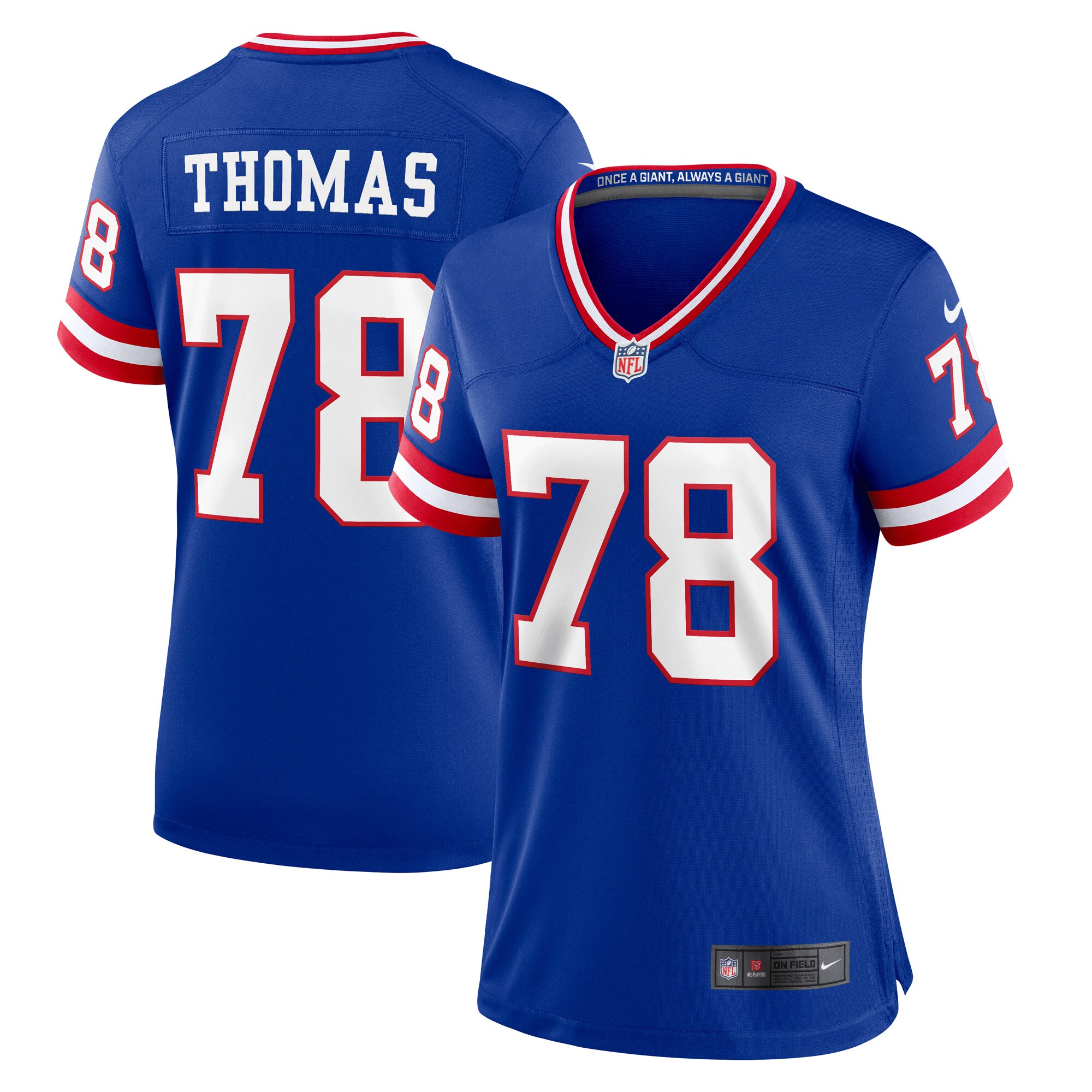 Women's New York Giants Andrew Thomas Royal Classic Player Game Jersey JS9914 nicesnker