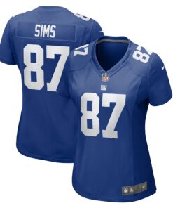 Women's New York Giants Cam Sims Royal Game Jersey JS2826 nicesnker