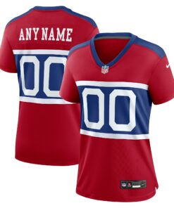 Women's New York Giants Century Red Alternate Game Custom Jersey JS3126 nicesnker