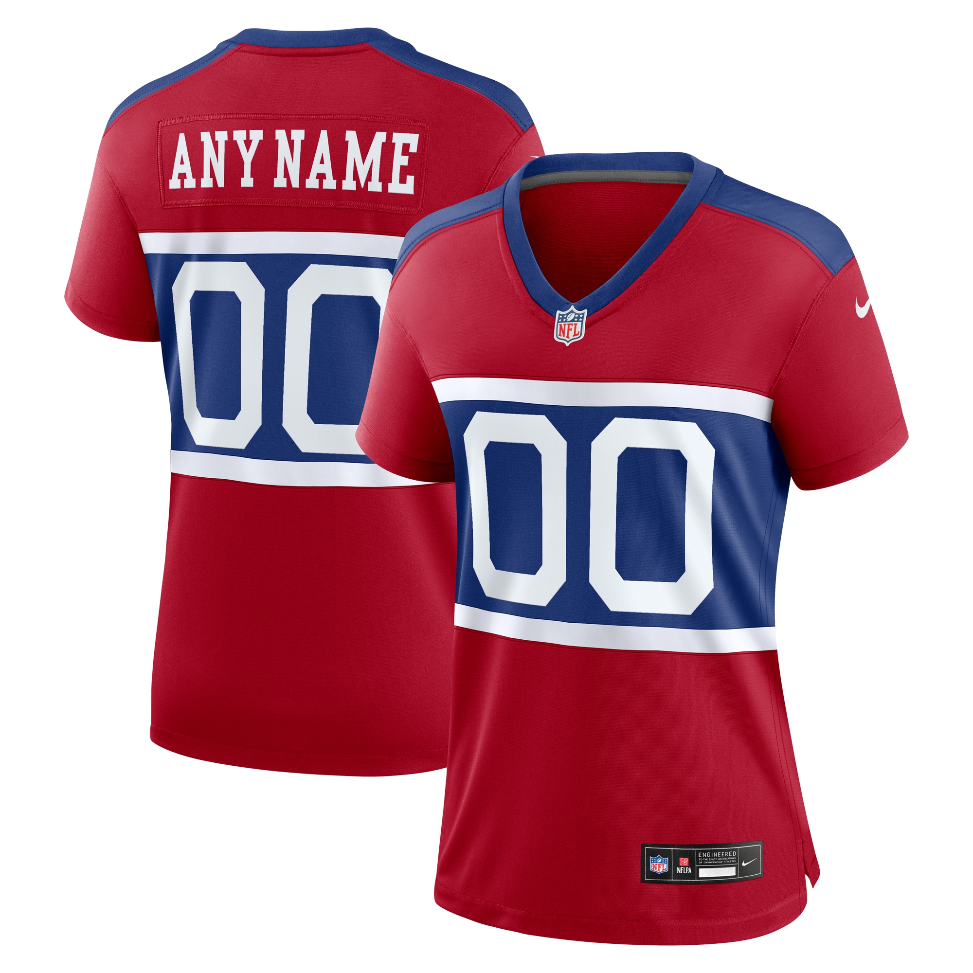 Women's New York Giants Century Red Alternate Game Custom Jersey JS3126 nicesnker