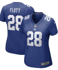Women's New York Giants Cor'Dale Flott Royal Game Player Jersey JS9399 nicesnker