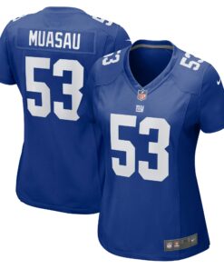 Women's New York Giants Darius Muasau Royal Game Jersey JS1339 nicesnker