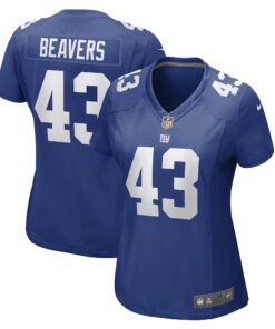 Women's New York Giants Darrian Beavers Royal Game Player Jersey JS7280 nicesnker