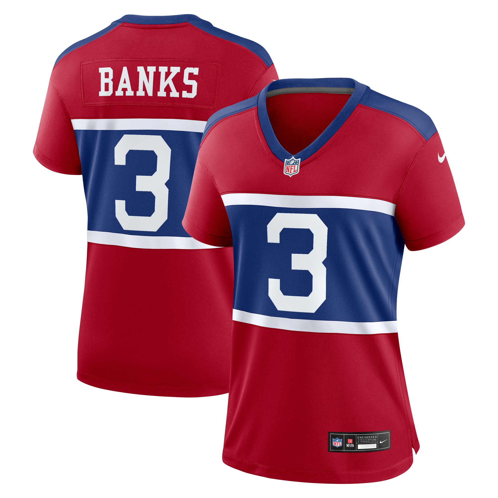 Women's New York Giants Deonte Banks Century Red Alternate Player Game Jersey JS9491 nicesnker