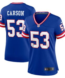 Women's New York Giants Harry Carson Royal Classic Retired Player Game Jersey JS2669 nicesnker