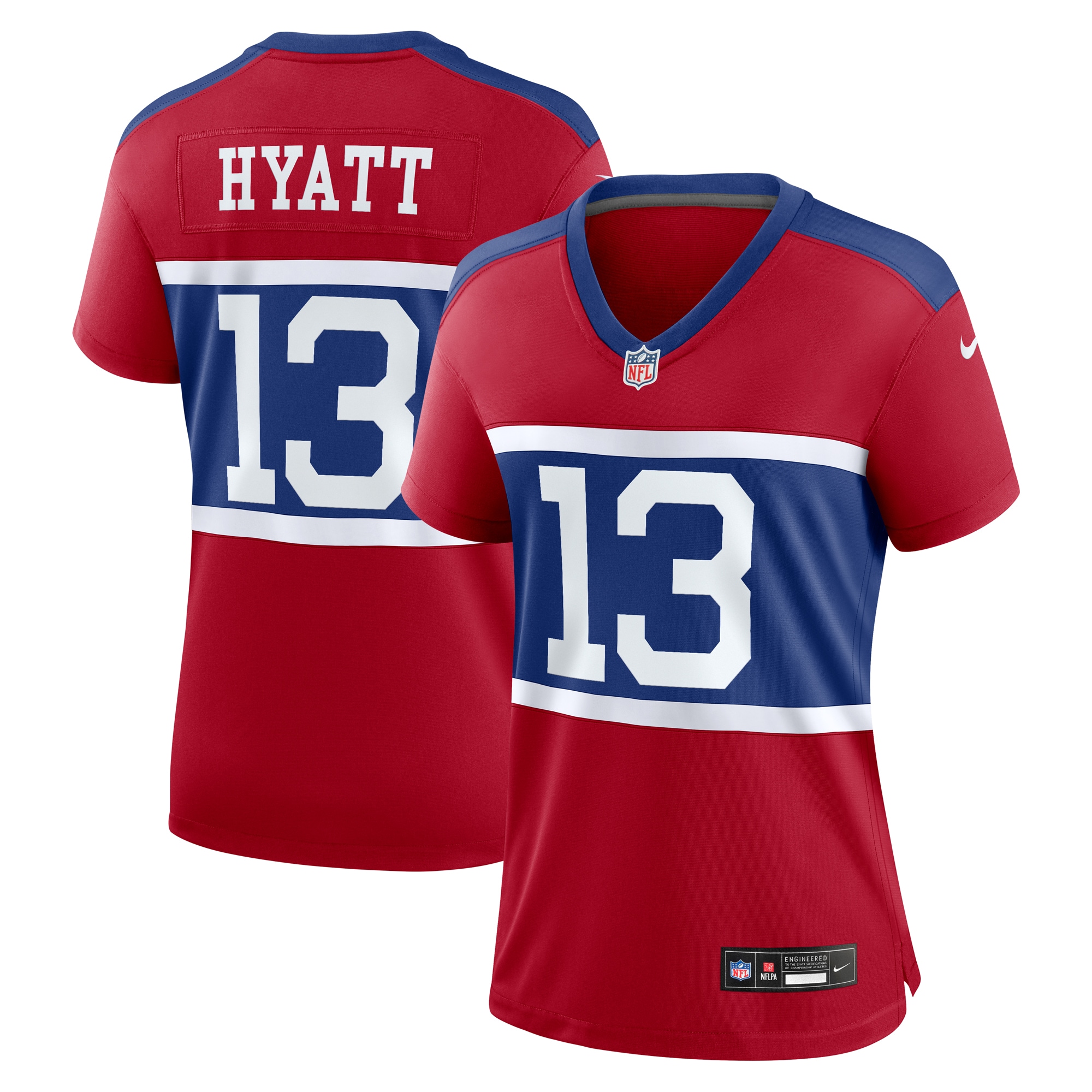 Women's New York Giants Jalin Hyatt Century Red Alternate Player Game Jersey JS4312 nicesnker