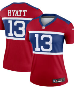 Women's New York Giants Jalin Hyatt Red Alternate Legend Player Performance Top JS3714 nicesnker