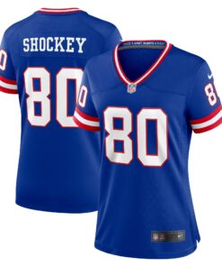 Women's New York Giants Jeremy Shockey Royal Classic Retired Player Game Jersey JS3240 nicesnker