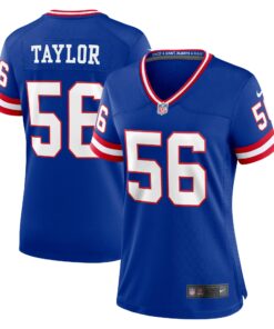 Women's New York Giants Lawrence Taylor Royal Classic Retired Player Game Jersey JS4759 nicesnker