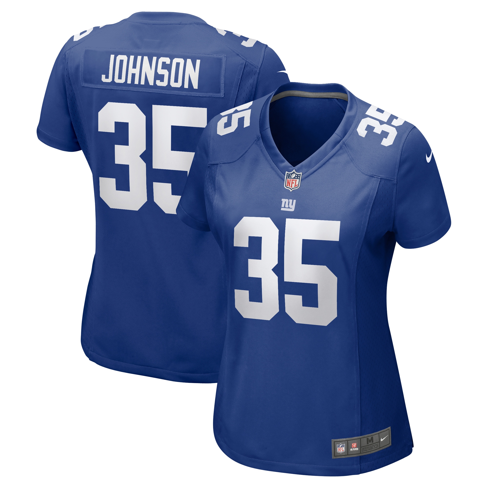 Women's New York Giants Leonard Johnson Royal Game Player Jersey JS7113 nicesnker