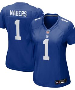 Women's New York Giants Malik Nabers Royal Game Jersey JS2525 nicesnker