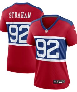 Women's New York Giants Michael Strahan Century Red Alternate Retired Player Game Jersey JS4122 nicesnker