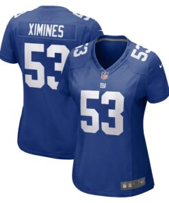 Women's New York Giants Oshane Ximines Royal Game Jersey JS5662 nicesnker