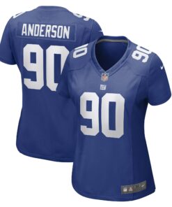 Women's New York Giants Ryder Anderson Royal Game Player Jersey JS3494 nicesnker