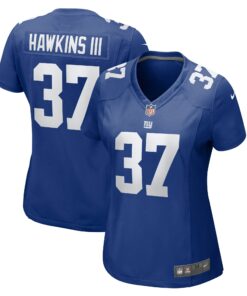 Women's New York Giants Tre Hawkins Royal Game Jersey JS7423 nicesnker
