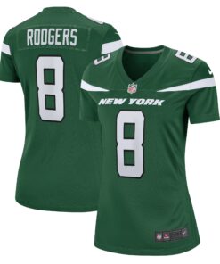 Women's New York Jets Aaron Rodgers Green Player Jersey JS6436 nicesnker