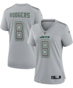 Women's New York Jets Aaron Rodgers Heather Gray Atmosphere Fashion Game Jersey JS6709 nicesnker