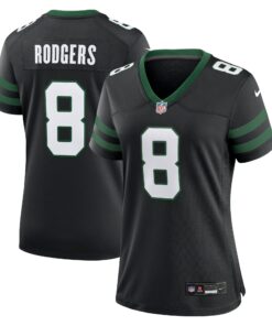 Women's New York Jets Aaron Rodgers Legacy Black Alternate Game Jersey JS9609 nicesnker